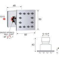 Боковая форсунка Remer Хром арт-QX34JET — фото 2, Душевые форсунки