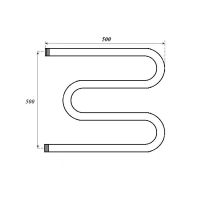 Водяной полотенцесушитель Point М-образный 500x500 Хром арт-PN37555 — фото 3, Водяные полотенцесушители