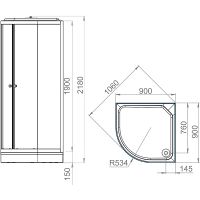 Душевая кабина Melodia della vita Classica 90x90 без гидромассажа арт-MB01009 — фото 2, Душевые кабины