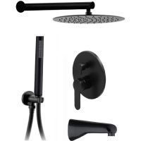 Душевая система ALMAes Marita Черная матовая арт-TVZ-8833 — фото 1, Встраиваемые душевые комплекты