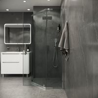 Душевое ограждение Niagara Eco (90х90х190) трапеция,распашное,хром,стекло прозрачное,1 м арт-NG-1009-14D — фото 2, Душевые уголки трапеция