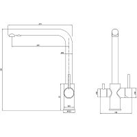 Смеситель для кухни Milacio Ultra Вороненая сталь арт-MCU.553.GM — фото 5, Смесители для кухни