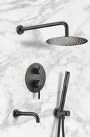 Душевая система Milacio Ultra / черный матовый / нержавеющая сталь / встраиваемый монтаж / с изливом 200 мм арт-MCU.150.MB — фото 14, Встраиваемые душевые комплекты