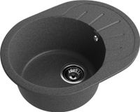 GRANFEST Мойка RONDO 580L 1-чаша+крыло 579*445мм графит арт.GF- арт-R-580L графит — фото 1, Кухонные мойки