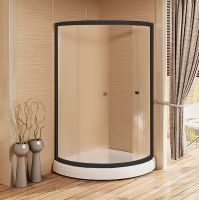 Душевой уголок Radomir Найт 100x100 профиль Черный стекло матовое арт-1-03-6-0-0-0031 — фото 1, Душевые уголки четверть круга