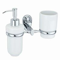 Аксесс Main K- Держатель стакана и дозатора (блистер), КЕРАМИКА, хром, WasserKRAFT арт-9289C — фото 1, Дозаторы