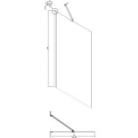 Шторка на ванну Ambassador Bath Screens 80х140 профиль Черный стекло прозрачное арт-16041207 — фото 3, Неподвижные шторки для ванной