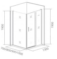 Душевая дверь Good Door Cofe WTW-130-C-B 130 профиль Черный стекло прозрачное арт-КФ00012 — фото 4, Раздвижные душевые двери