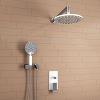 Встраиваемый комплект для душа с верхней душевой насадкой и лейкой арт-A16067WHITE — фото 1, Встраиваемые душевые комплекты