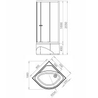 Душевой уголок Melodia della vita Segment High 90x90 профиль Белый стекло матовое арт-MSETWSH9090MWt — фото 3, Душевые уголки четверть круга