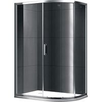 Душевой уголок Gemy Victoria 100х90 радиальный ассиметричный одна дверца профиль Хром стекло прозрач арт-S30191 — фото 1, Асимметричные душевые уголки