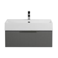 Тумба подвесная под раковину с выдвижным ящиком CEZARES PREMIUM Plisse Grigio nuvola арт-55419 — фото 1, Тумбы под раковину