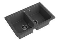 GRANFEST Мойка STANDART 780K 2 чаши 780*510мм графит арт.GF- арт-S-780K графит — фото 1, Кухонные мойки
