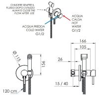 Гигиенический душ со смесителем Remer X-Style Золото глянцевое арт-X65DO — фото 2, Гигиенические души