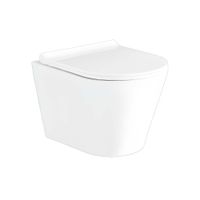 Унитаз подвесной безободковый AQUATEK АЛЬФА 520 x 370 x 330 мм, тонкое сиденье с механизмом плавного арт-AQ1910-00 — фото 1, Подвесные унитазы