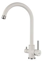 GRANFEST QUARZ Смеситель для кухни U-обр. с краном питьевой воды D-35мм белый арт. GF- арт-Z-5420 белый — фото 1, Смесители для кухни