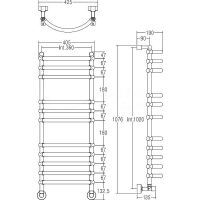Водяной полотенцесушитель Margaroli Luna 434-11 Бронза арт-4343711OBN — фото 2, Водяные полотенцесушители