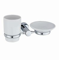 Аксесс Donau K- Держатель стакана и мыльницы, (блистер), КЕРАМИКА ,хром, WasserKRAFT арт-9426C — фото 1, Прочие аксессуары и комплектующие