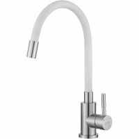 Смеситель для кухни ESKO Snake Нержавеющая сталь Белый арт-K44 W — фото 1, Смесители для кухни