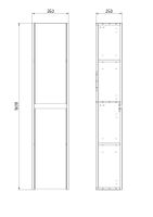 Пенал Luxury 35см, подвесной/напольный, универсальный , 2 дверцы, 2 полки, белый матовый арт-99.2013 — фото 2, Пеналы для ванной комнаты