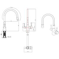 Смеситель для кухни Lemark Comfort Черный матовый арт-LM3075BL085 — фото 9, Смесители для кухни