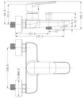 Смеситель "Mexico" д/ван, кор/изл, без акс., арт. , ESKO арт-MX 54 — фото 2, Смеситель для ванны