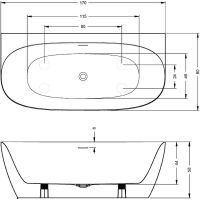 Акриловая ванна Riho Omega B2W 170x80 без гидромассажа арт-B094001005 — фото 3, Акриловые ванны