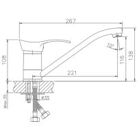 Смеситель для кухни Haiba Хром арт-HB4401 — фото 2, Смесители для кухни
