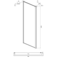 Душевая стенка Ambassador Forsa 80 профиль Черный стекло тонированное арт-80ABB — фото 2, Боковые стенки