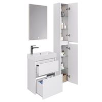 Тумба SLIM, 55 см, подвесная/напольная, 2 ящика, белый глянец арт-99.0400 — фото 2, Тумбы под раковину