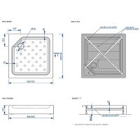 Акриловый поддон для душа Melodia della vita Square 90x90 Белый арт-MTYSQ9090 — фото 5, Акриловые душевые поддоны