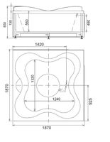 Акриловая ванна Gemy 187х187 G9089 K L с гидромассажем арт-G9089KL — фото 5, Акриловые ванны