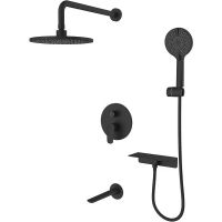 Душевая система Milardo Rora Черная матовая арт-RORBL03M68 — фото 1, Встраиваемые душевые комплекты