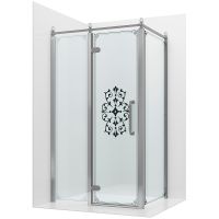 Душевой уголок Ambassador Royal 120x80 профиль Хром стекло прозрачное с рисунком арт-18015110-L — фото 1, Прямоугольные душевые уголки