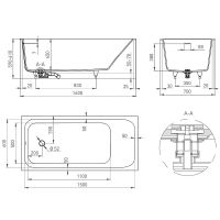 Ванна из искусственного камня Salini Orlanda Kit 160х70 Белая матовая арт-102125M — фото 6, Ванны из искусственного камня