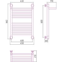 Водяной полотенцесушитель Сунержа Богема+ 600х400 с полкой Хром арт-00-0223-6040 — фото 6, Водяные полотенцесушители