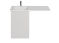 Тумба Bona, 60 см, напольная, 2 ящика, белый глянец арт-99.0451 — фото 3, Тумбы под раковину