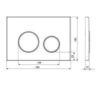 Клавиша смыва KK POL M11 V4 Белая Золото матовое арт-SPP/042/0/K — фото 2, Кнопки смыва