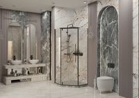 Душевой уголок Ambassador Ritz 100х100 профиль Черный стекло прозрачное арт-112011203 — фото 8, Душевые уголки трапеция