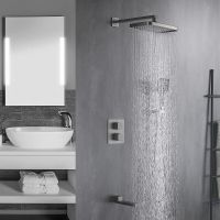 Товар: Душевая система Rose R15T с термостатом Оружейная сталь арт-R1595T - фото 2 Душевая система Rose R15T с термостатом Оружейная сталь арт-R1595T — фото 2, Встраиваемые душевые комплекты