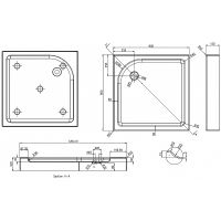 Акриловый поддон для душа Azario 90х90 Белый арт-P19 L/R (P199) — фото 2, Акриловые душевые поддоны