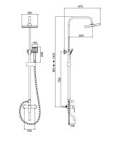 Душевая система Boch Mann Eco Quadro Черная арт-BM8427 — фото 3, Душевые стойки