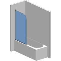 Шторка на ванну AQUAme 80 профиль Хром стекло прозрачное арт-AQM2851 — фото 3, Шторки для ванной распашные