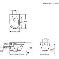Унитаз Ambassador Elysium подвесной с сиденьем Микролифт арт-183K19002RS — фото 2, Подвесные унитазы