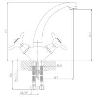 Товар: Смеситель для кухни Rossinka Хром арт-Q02-64 - фото 2 Смеситель для кухни Rossinka Хром арт-Q02-64 — фото 2, Смесители для кухни
