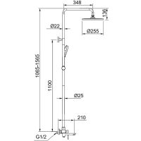 Душевая система Raglo Золото матовое арт-R03.24.03 — фото 2, Душевые стойки