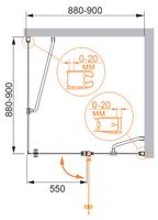 Товар: Душевой уголок CEZARES арт-ELENA-W-A-12-90-C-Cr - фото 3 Душевой уголок CEZARES арт-ELENA-W-A-12-90-C-Cr — фото 3, Квадратные душевые уголки