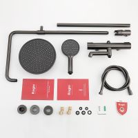 Душевая система Raglo с термостатом Графит матовый арт-R20.26.09 — фото 11, Душевые стойки