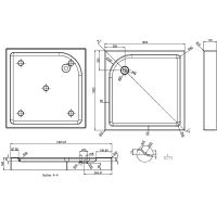 Акриловый поддон для душа Azario 100х100 Белый арт-P110 R/L (P11010) — фото 2, Акриловые душевые поддоны