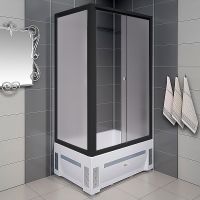 Душевой уголок Radomir Верчелли 120x80 R профиль Черный стекло матовое арт-1-03-6-2-0-0131 — фото 3, Прямоугольные душевые уголки